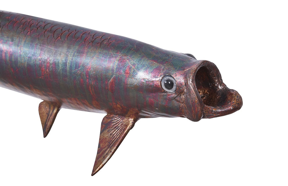 Tarpon Fish Wall Sculpture, Copper Patina
