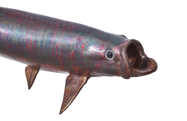 Tarpon Fish Wall Sculpture, Copper Patina