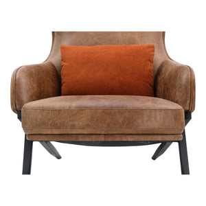 Moe's Amos Leather Accent Chair with Pillow