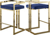 Winifred Stool In Navy Velvet and Gold