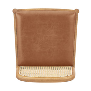 Donna KD Faux Leather Rattan Counter Stool, Borneo Chocolate