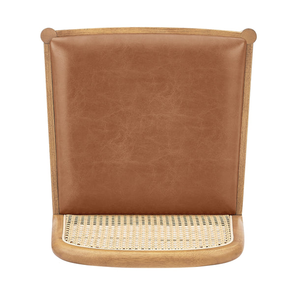 Donna KD Faux Leather Rattan Counter Stool, Borneo Chocolate