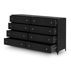 Belmont 8 Drawer Metal Dresser In Black
