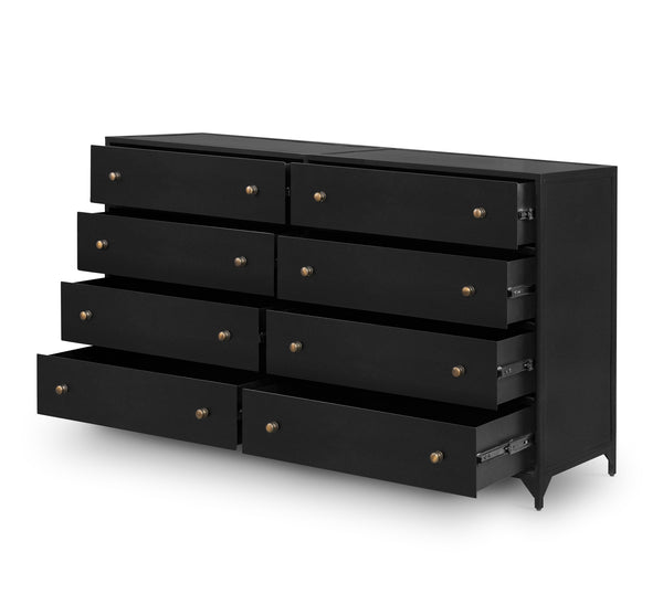 Belmont 8 Drawer Metal Dresser In Black