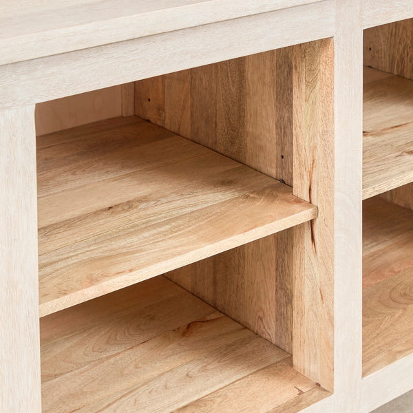 Creamwood Workstation - White Washed Finish