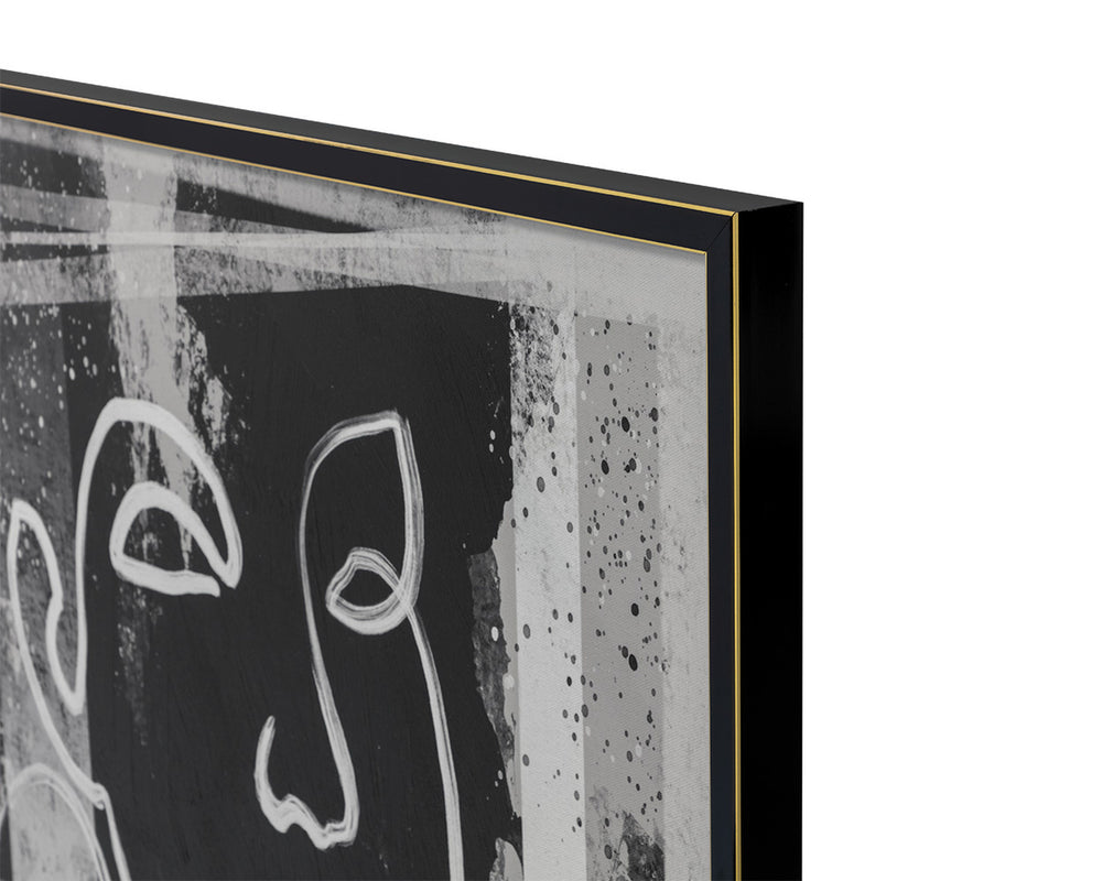 FACE TO FACE (SET OF 2) - 40" X 60" - BLACK FLOATER FRAME