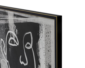 FACE TO FACE (SET OF 2) - 40" X 60" - BLACK FLOATER FRAME