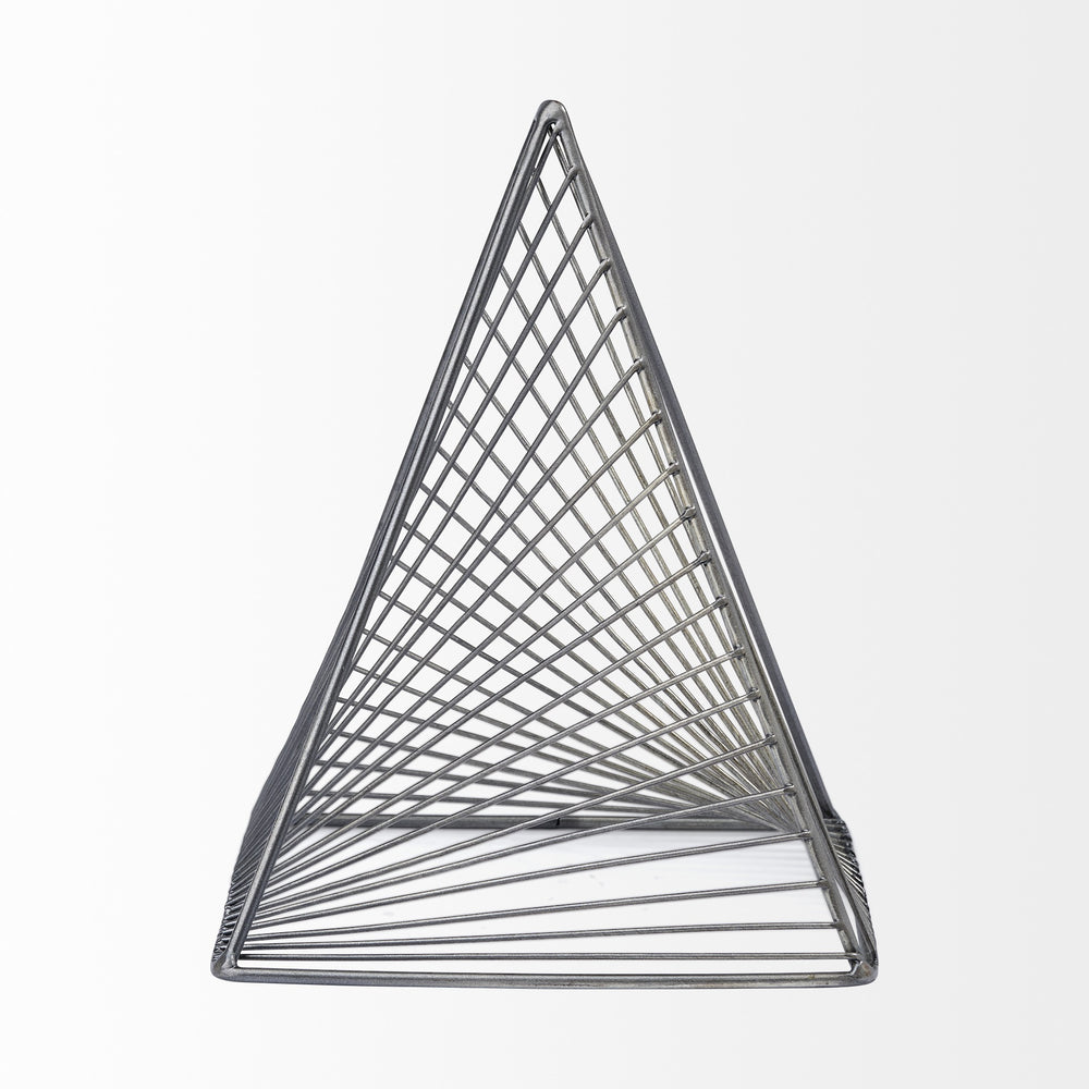 Risley 8L x 8W Gray Metal Triangular Decorative Object