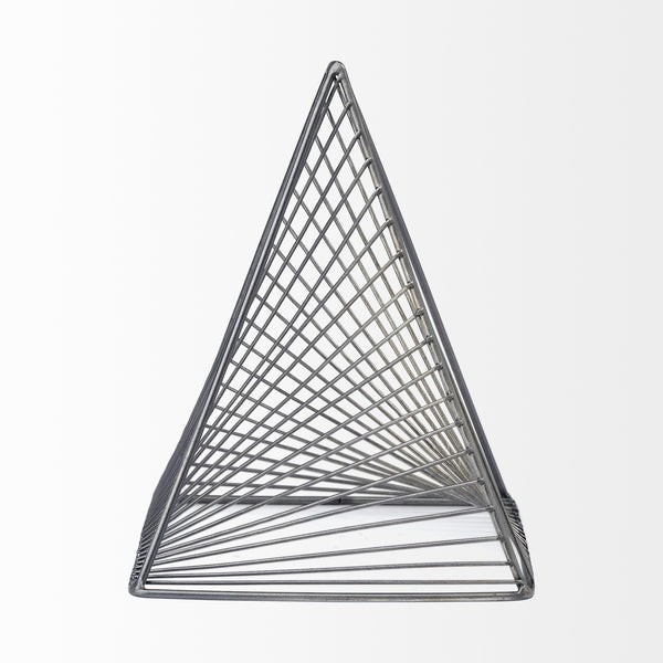 Risley 8L x 8W Gray Metal Triangular Decorative Object