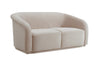 Yara Pleated Beige Velvet Loveseat