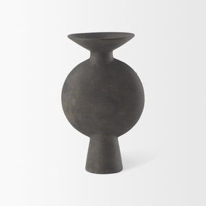 Kaz 6.7L x 5.5W x 11.2H Earthy Brown Ceramic Vase