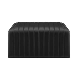 Atkinson Faux Leather Coffee Table/Ottoman, Black