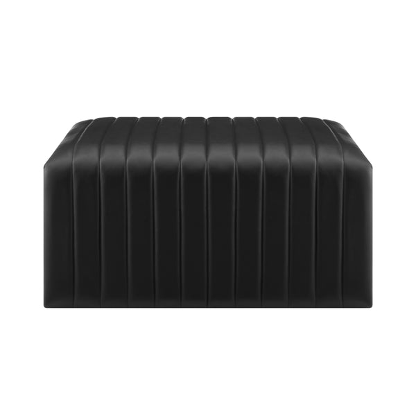 Atkinson Faux Leather Coffee Table/Ottoman, Black
