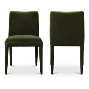 Moe's Calla Dining Chair Green Velvet, Set of 2