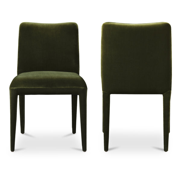 Moe's Calla Dining Chair Green Velvet, Set of 2