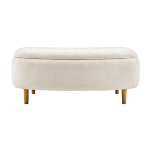 Leony Chenille Storage Bench, Seneca Beige 