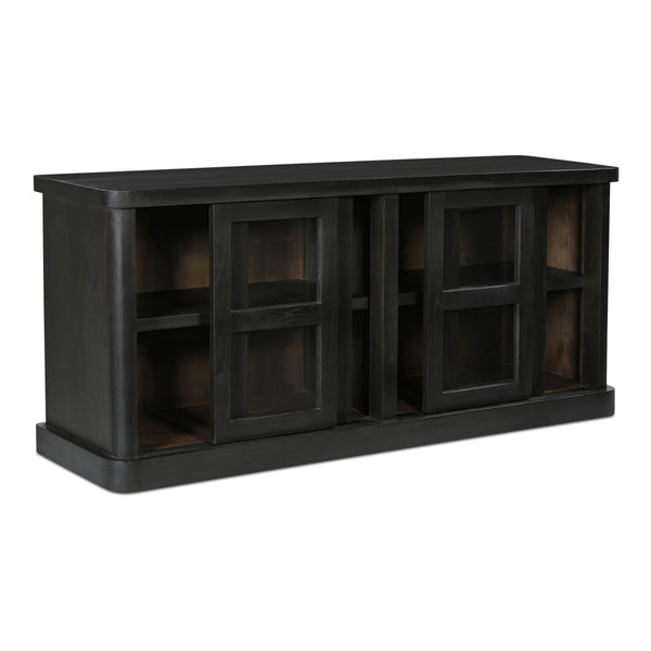 Mona Sideboard with Glass Doors in Black
