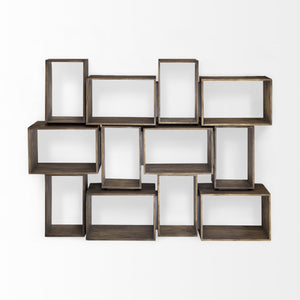 Simul Brown Wood 2 Shelves Modular Shelving Unit