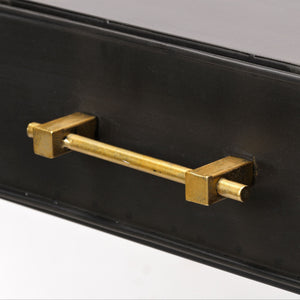 Vince 51L x 18W Black Metal W/Gold Accents 3 Drawer Office Desk
