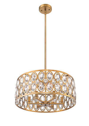 Dealey 6 Light Chandelier in Heirloom Brass Finish