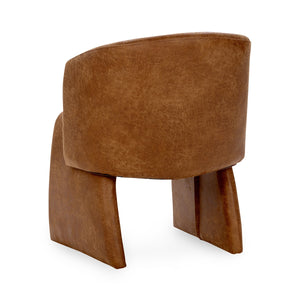 Halstead Upholstered Dining Chair - Cognac Leather