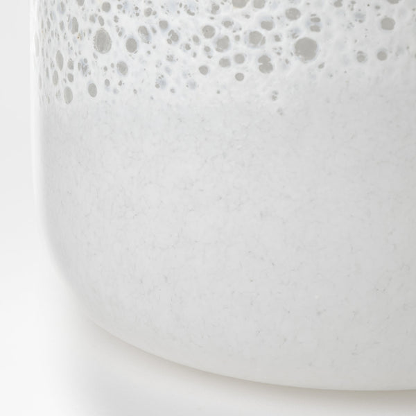 Pearl Short White Gold Rim Glass Vase