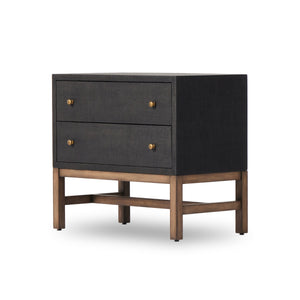 Fiona Nightstand In Black Raffia