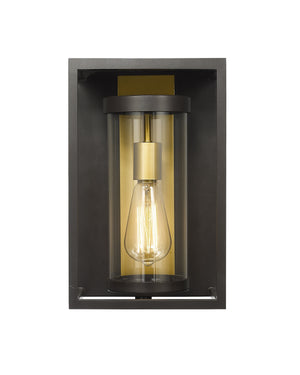 Dunbroch 1 Light Outdoor Wall Sconce in Deep Bronze + Outdoor Brass Finish