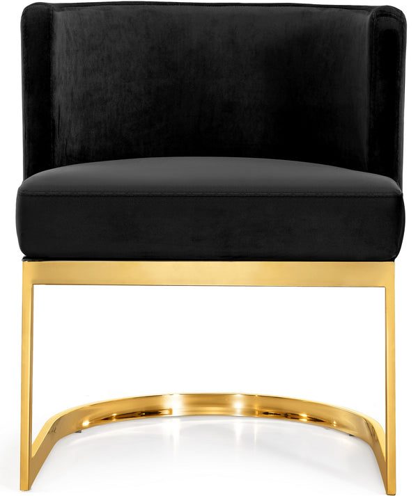 Donna Dining Chair In Black Velvet and Gold