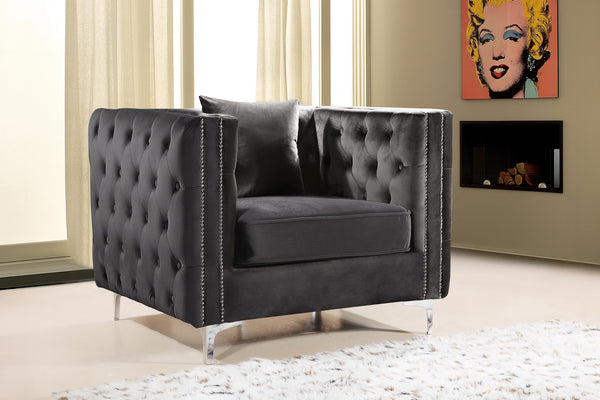 Stuart Chair In Grey Velvet