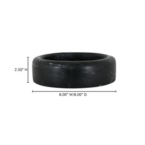 Anais Black Marble Catchall - 8" with White Veining