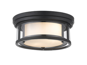 Willow 2 Light Flush Mount in Matte Black Finish