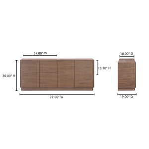 Round Off Sideboard in Walnut Brown