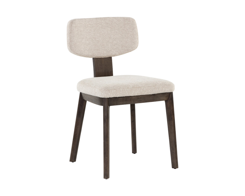 RICKETT DINING CHAIR - DARK BROWN - DOVE CREAM
