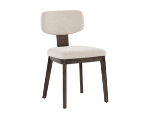 RICKETT DINING CHAIR - DARK BROWN - DOVE CREAM