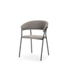 Carolyn Dining Chair w/ Gray Fabric & Matte Black Metal