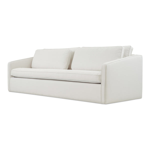 Phoebe Ivory Sofa with Tapered Arms & Feather Seat