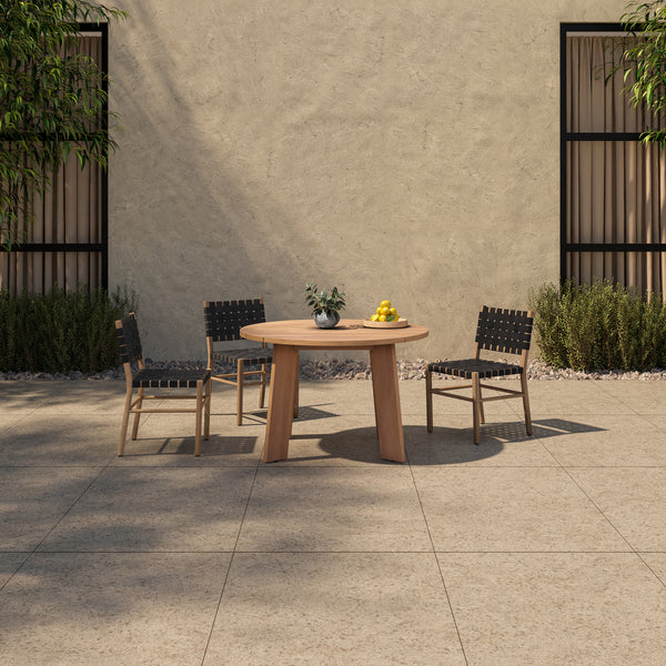 Moe's Delta Round Outdoor Dining Table Black