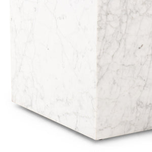 Hunter End Table - White Carrara Marble