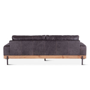 Portofino Distressed Antique Ebony Leather Sofa
