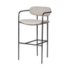 Parker 30" Seat Height Beige Fabric Seat Gun Metal Grey Metal Bar Stool