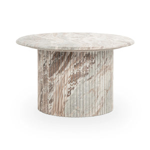Nordens Marble Round Coffee Table - Rusty Gray
