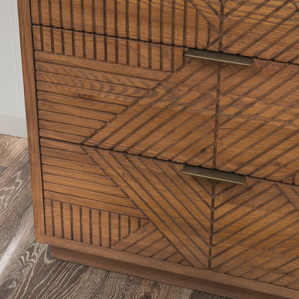 Santa Clara Solid Wood Dresser with Art Deco Carved Design