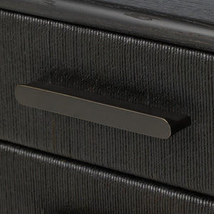 Rosenell Closed Nightstand - Black Oak Veneer