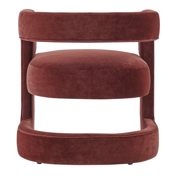 Althea Velvet Accent Arm Chair, Dainty Maroon