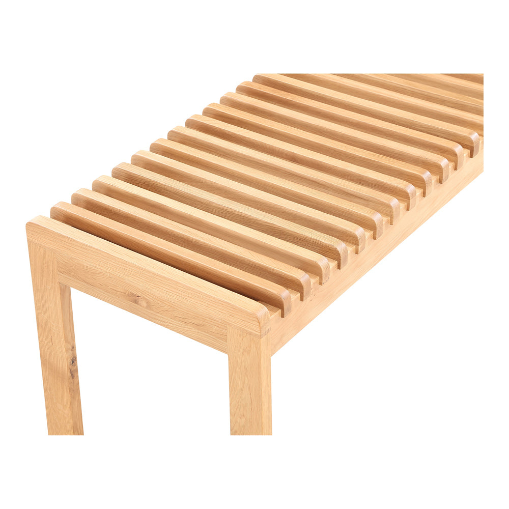 Moe's Rohe Bench Natural Oak with Slat Detailing