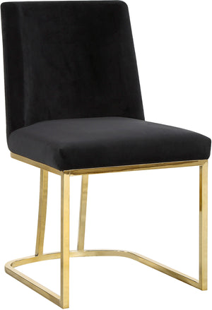 Rick Dining Chair In Black Velvet and Gold
