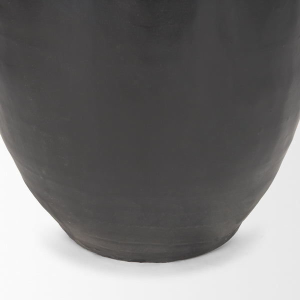 Tully Textured Matte Brown w/ Matte Black Ceramic Floor Vase