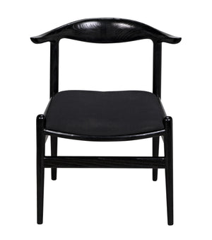 Boone Sungkai/Mindi Chair in Charcoal Black with Black Cotton Fabric