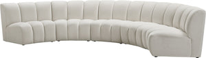 Lynda 5pc. Modular Sectional In Cream Velvet